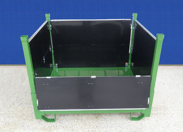 Zinc Plated Metal Mesh Containers Anti Dust Rigid Mesh Pallet Cages